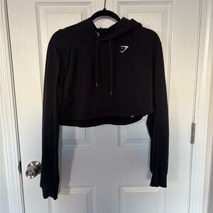 Black Gymshark Women's Cropped Hoodie
